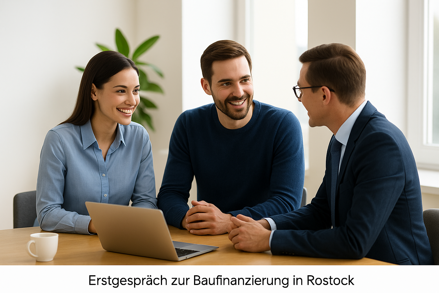 Kunden im ersten Finanzierungsgespräch mit einem Baufinanzierungsberater in Rostock